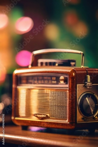 an old-fashioned radio sitting on a table