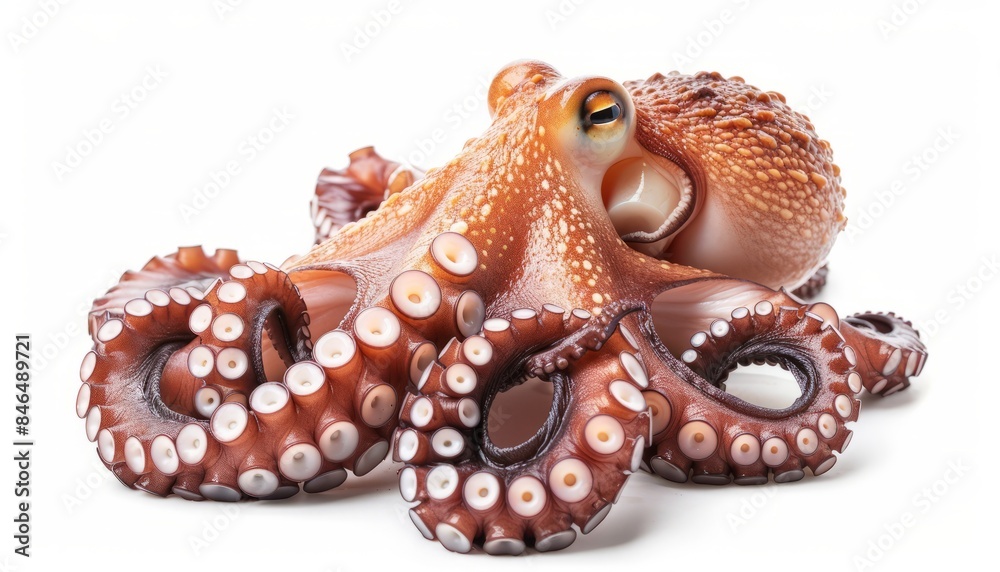Oceanic Delicacy: Fresh Octopus presented in a Minimalistic Setting