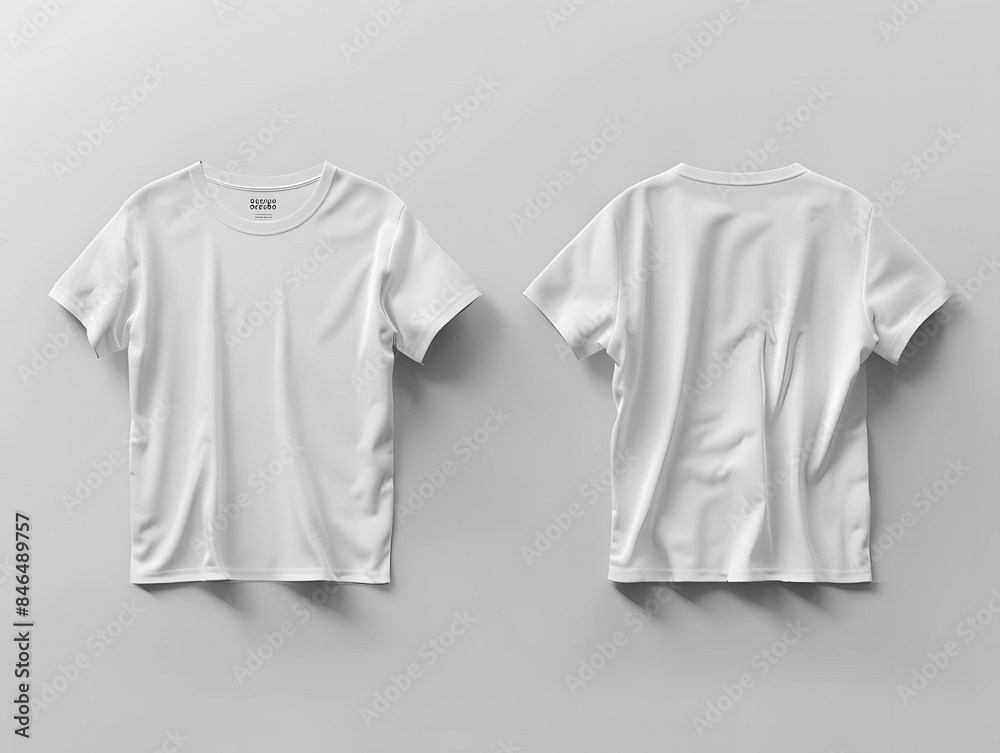Back view and the front view white t-shirt mockup Back view and the front view white t-shirt mockup