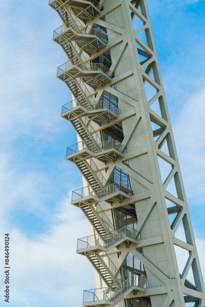 A modern design ski jump platform from various perspective A modern design ski jump platform from various perspective