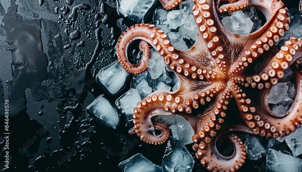 Bountiful Seafood Delight: Fresh Octopus and More on Ice Bountiful Seafood Delight: Fresh Octopus and More on Ice