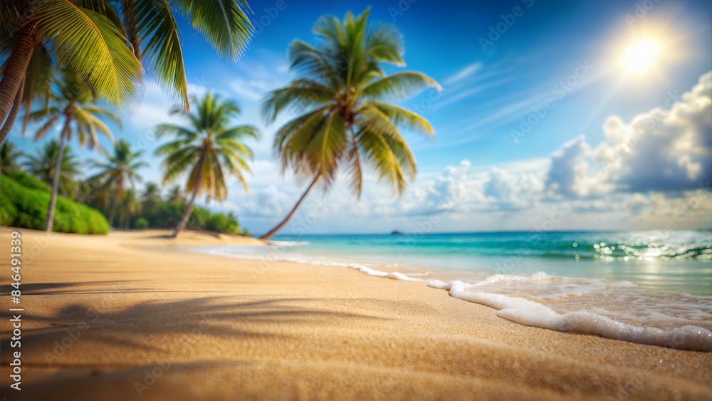 Beach Blur: A blurred beach scene with sand, water, and distant palm trees, ideal for vacation or beach-themed products.
Beach Blur: A blurred beach scene with sand, water, and distant palm trees, ideal for vacation or beach-themed products.
