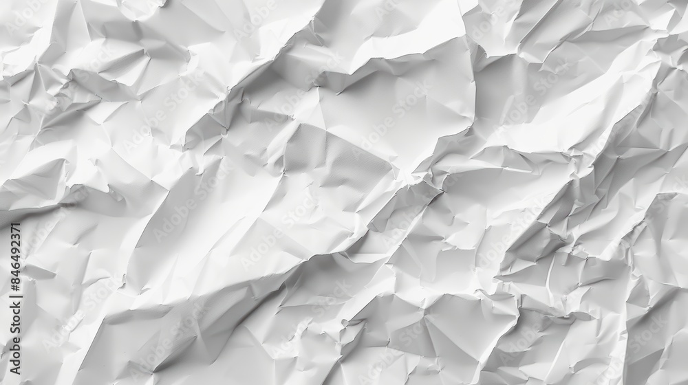 Close-up of crumpled white paper texture, ideal for backgrounds or creative design projects. Seamless pattern with folds and creases. Close-up of crumpled white paper texture, ideal for backgrounds or creative design projects. Seamless pattern with folds and creases.