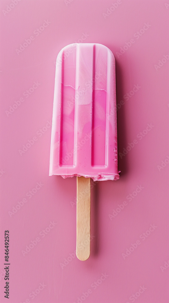 Pink popsicle with bite Pink popsicle with bite