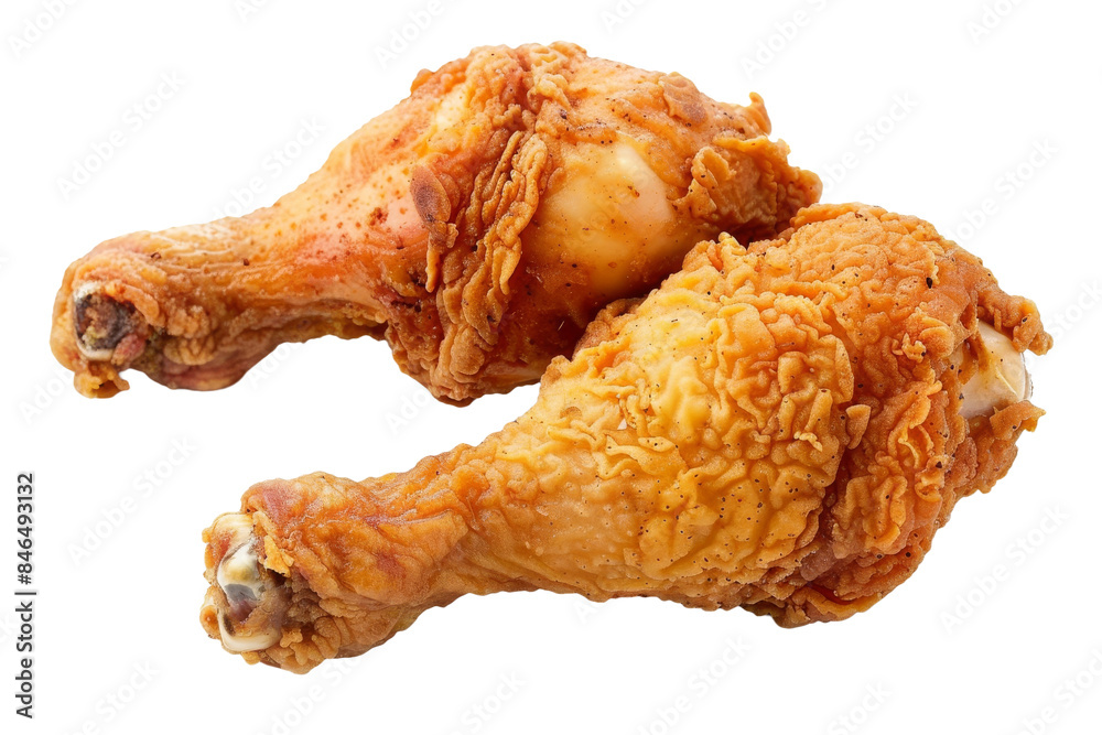 Fried chicken drumsticks on transparent background Fried chicken drumsticks on transparent background