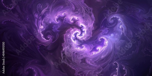 Purple and Violet Liquid Art with Electric Blue Waves photo