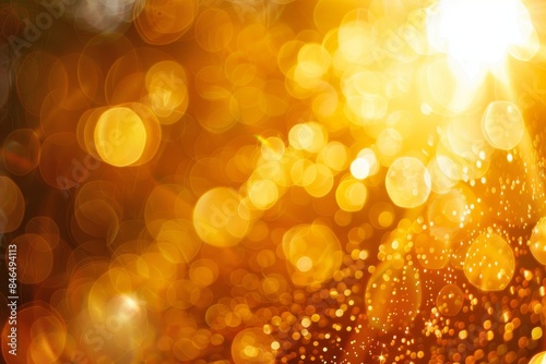 Radiant yellow light burst on dark background, abstract golden sparkle magical illumination
