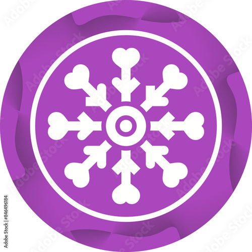 Love snowflake Vector Icon