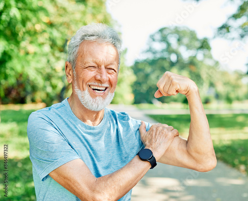 Quadro su tela man muscle strength bicep  fitness senior strong arm muscular power training fit