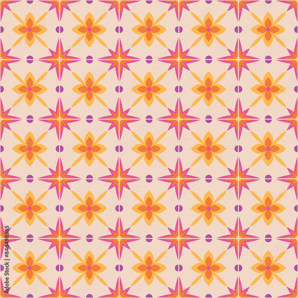 Azulejo mosaic tile pattern. blue, white, yellow colored geometric motifs. Mediterranean, Portuguese, Spanish, Moroccan traditional vintage style vector background Azulejo mosaic tile pattern. blue, white, yellow colored geometric motifs. Mediterranean, Portuguese, Spanish, Moroccan traditional vintage style vector background
