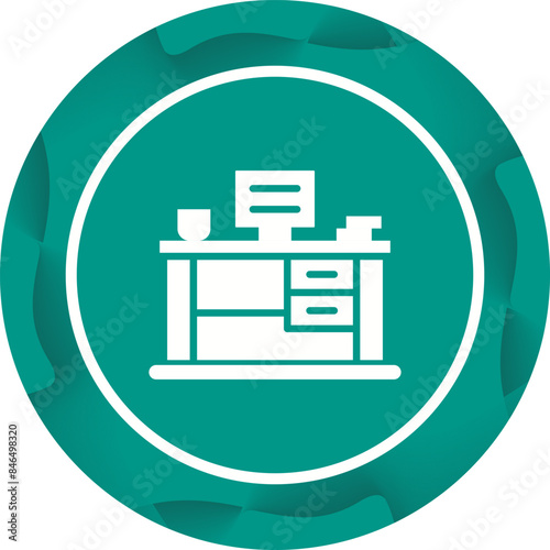 Office Desk Vector Icon