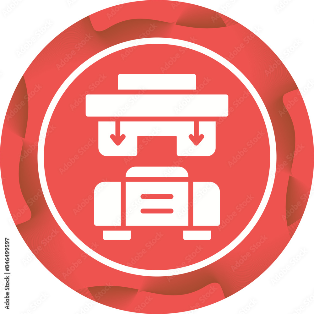 Press Machine Vector Icon Press Machine Vector Icon