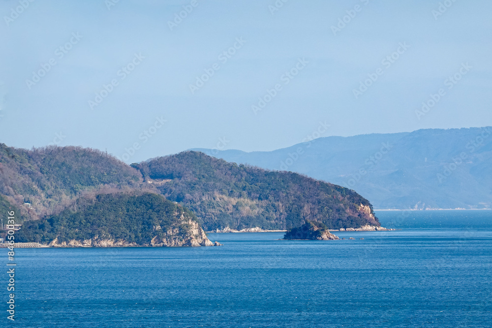 春の瀬戸内海 津田湾の展望（香川県さぬき市）