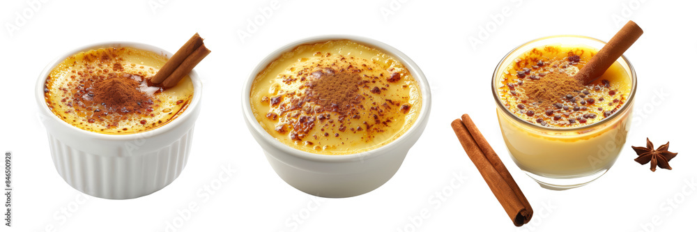 Creamy Rice Pudding with Cinnamon Sticks Isolated on Transparent Background Creamy Rice Pudding with Cinnamon Sticks Isolated on Transparent Background