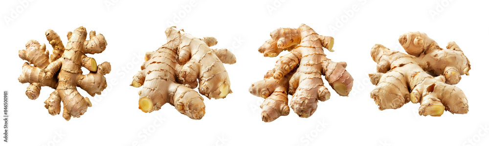 Fresh Ginger Root Assorted Piles Isolated on Transparent Background Fresh Ginger Root Assorted Piles Isolated on Transparent Background