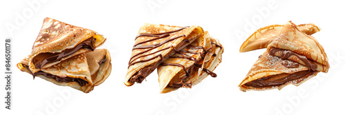 Assorted Crepes with Chocolate Filling Isolated on Transparent Background