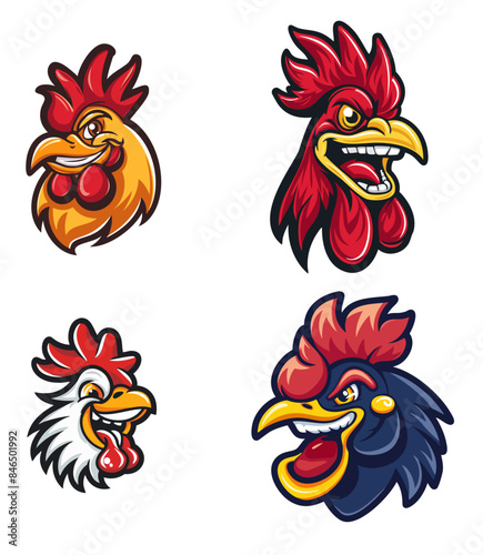 têtes de coq humoristique type logo