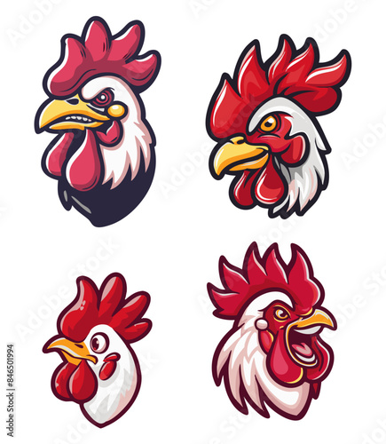 têtes de coq humoristique type logo