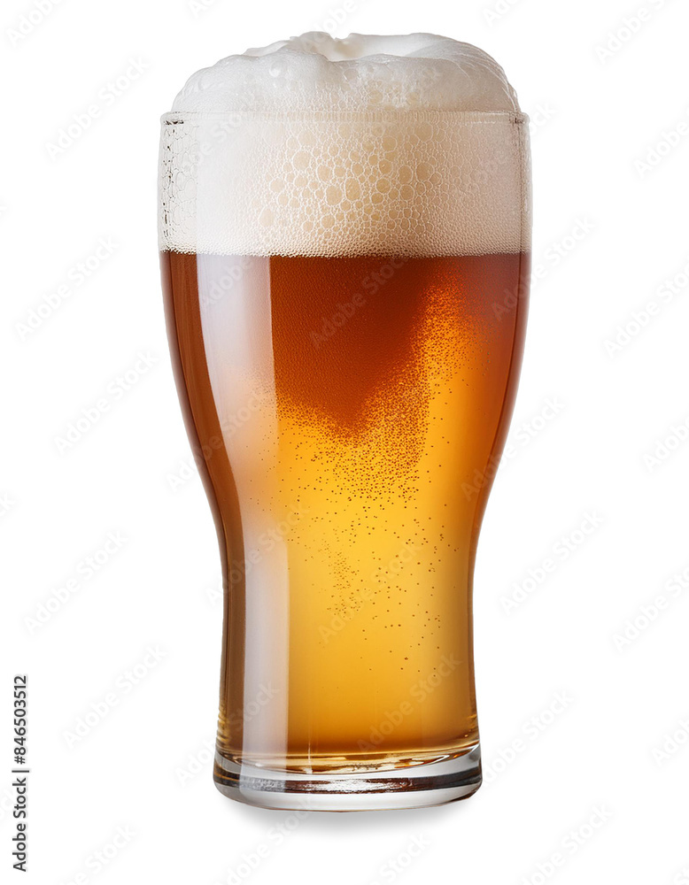 glass of beer isolated on white background, holiday decoration and party streamers on gold festive background. Christmas, birthday or wedding concept. glass of beer isolated on white background, holiday decoration and party streamers on gold festive background. Christmas, birthday or wedding concept.