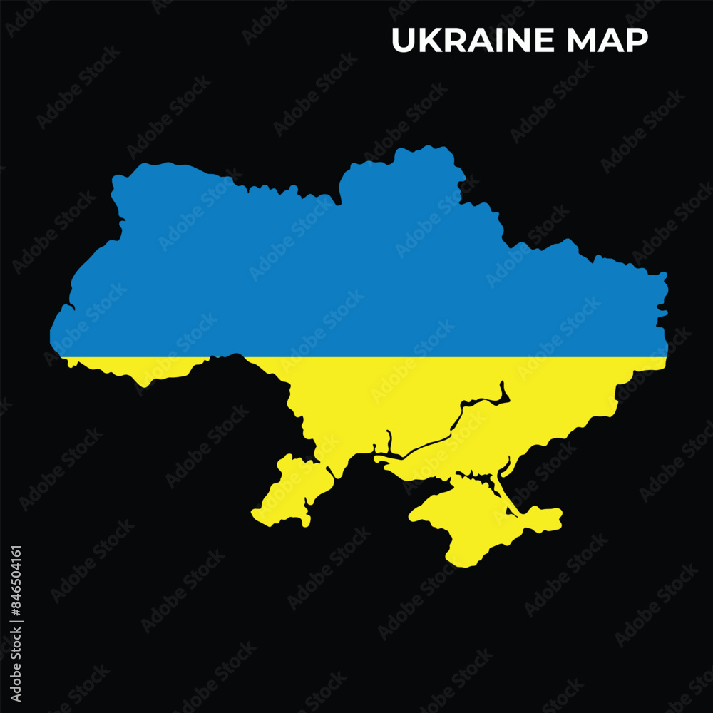 Obraz premium Ukraine flag map vector design illustration. 