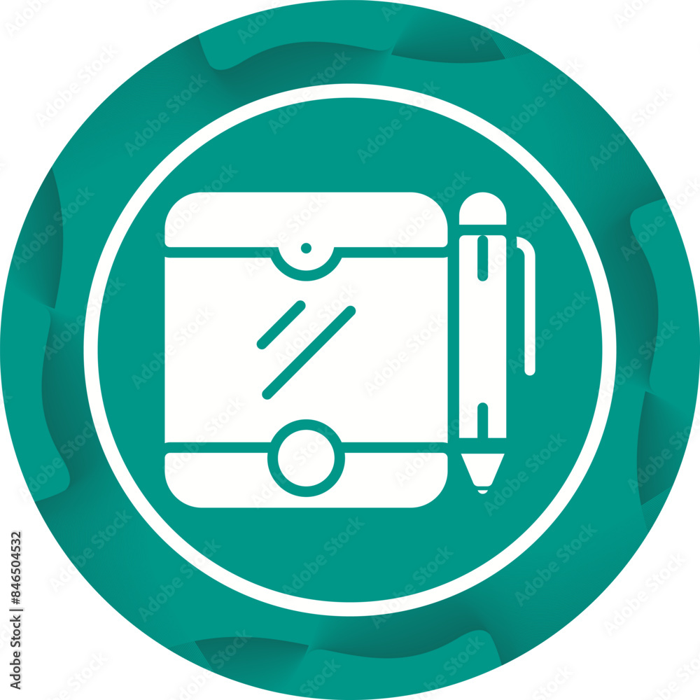 Tablet with pen Vector Icon