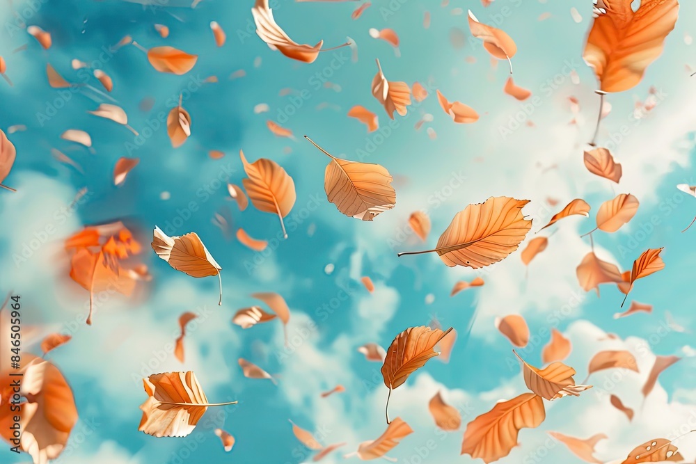 Leaves swirling and dancing in mid-air, their graceful movements reminiscent of a ballet Leaves swirling and dancing in mid-air, their graceful movements reminiscent of a ballet
