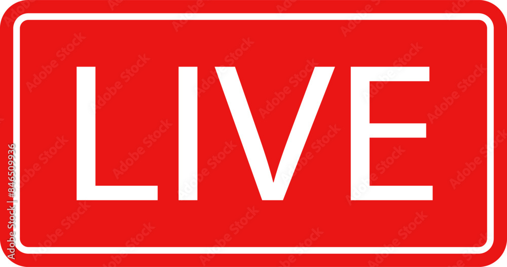 Live streaming icon . Live broadcast video broadcasting icon. Red button sign for news, shows, video, TV, movies. Vector illustration . Live streaming icon . Live broadcast video broadcasting icon. Red button sign for news, shows, video, TV, movies. Vector illustration .
