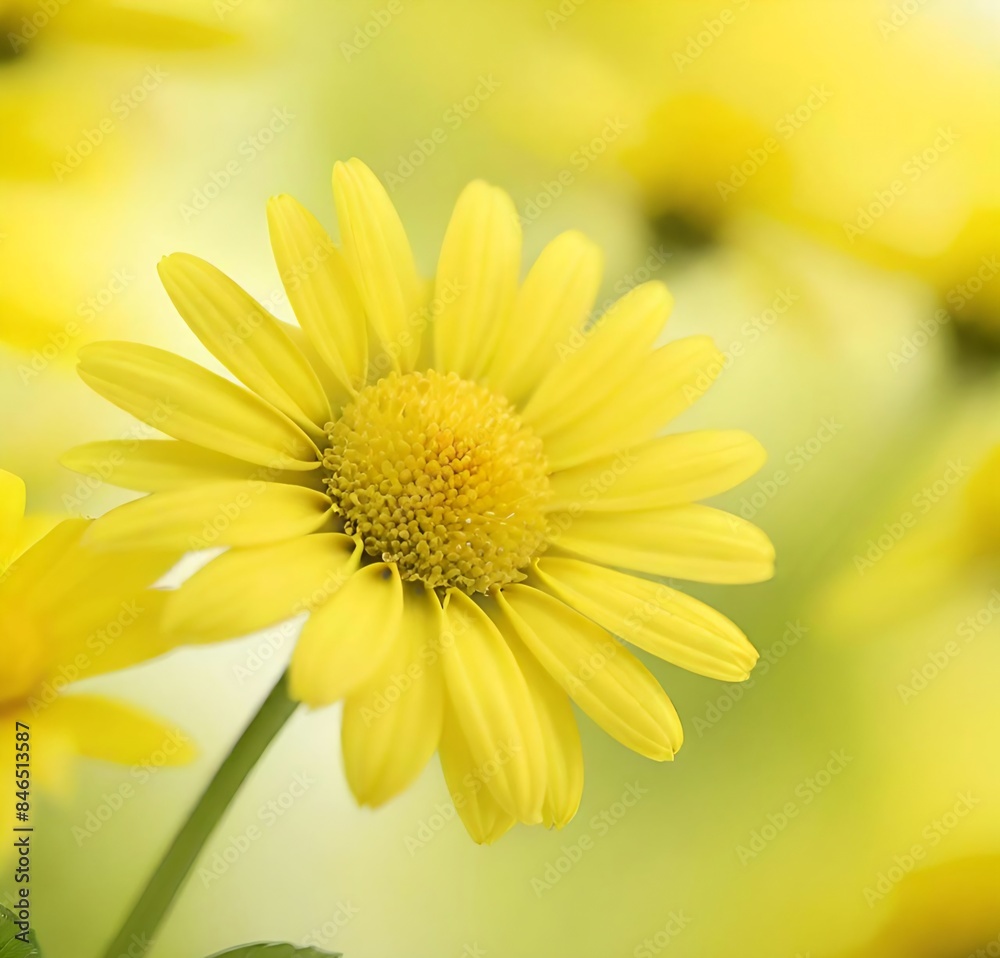 Naklejka premium yellow daisy flower, yellow, nature, summer, plant, garden, flora, flowers, sun, macro, bloom, isolated, daisy, spring, blossom