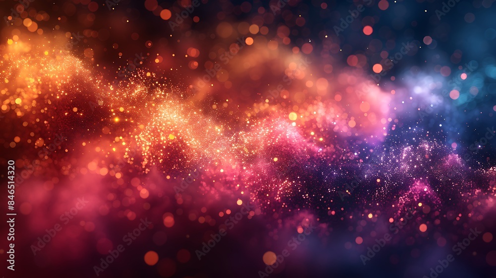 vibrant particles pulsating against a solid background, creating a captivating spectacle.
