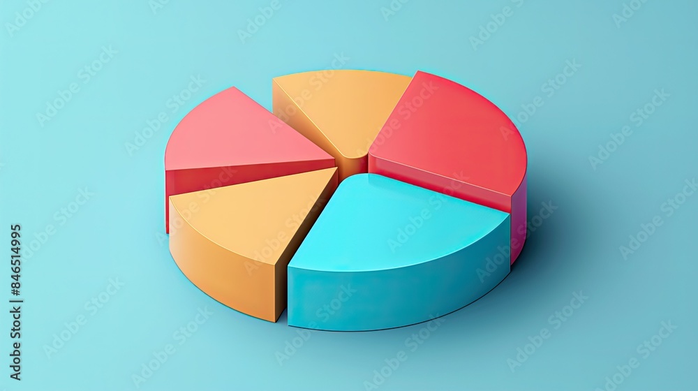Obraz premium Interactive pie chart with hover effects and detailed segments