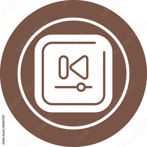 Video Previous Track Square Vector Icon