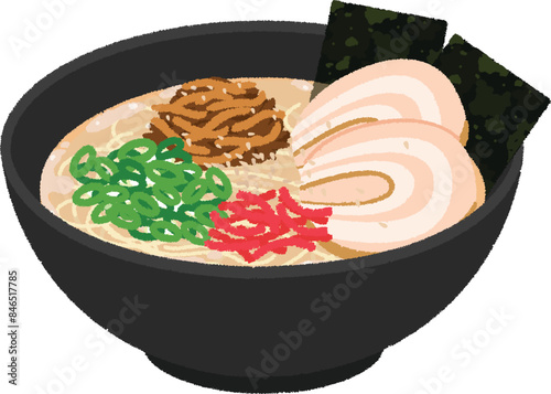 とんこつラーメンのイラスト
