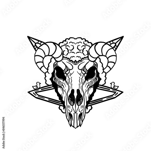 sheep sketch with transparent unique and antique elements PNG