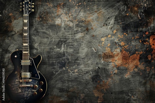 Classic Guitar Accessory on Wood Background photo