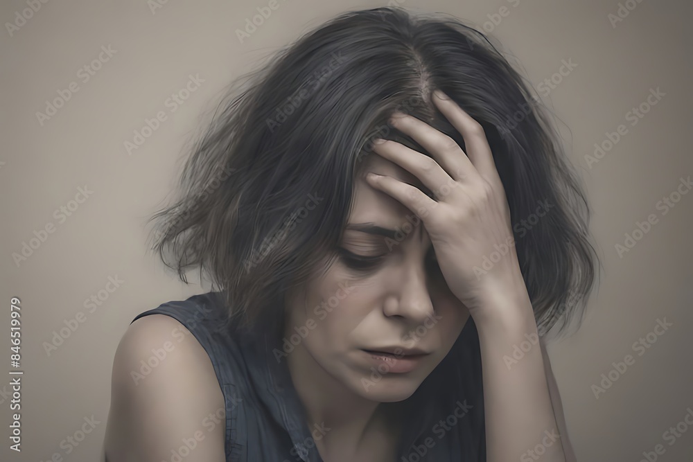 portrait of a person with sorrow portrait of a person with sorrow