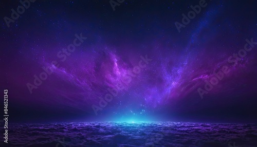 Fototapeta Naklejka Na Ścianę i Meble -  Creative glowing purple space background