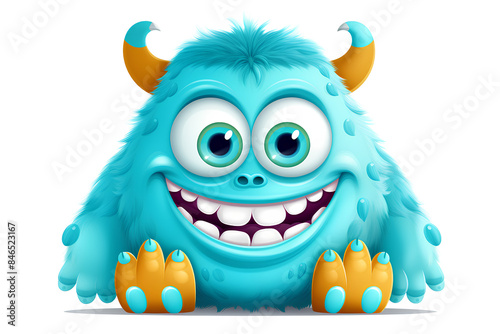 vector illustration of cute monster isolated on white background,