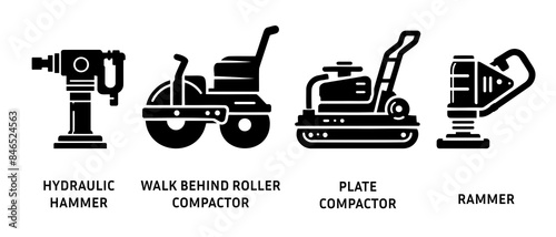 Compact equipment silhouette black filled vector Illustration icon