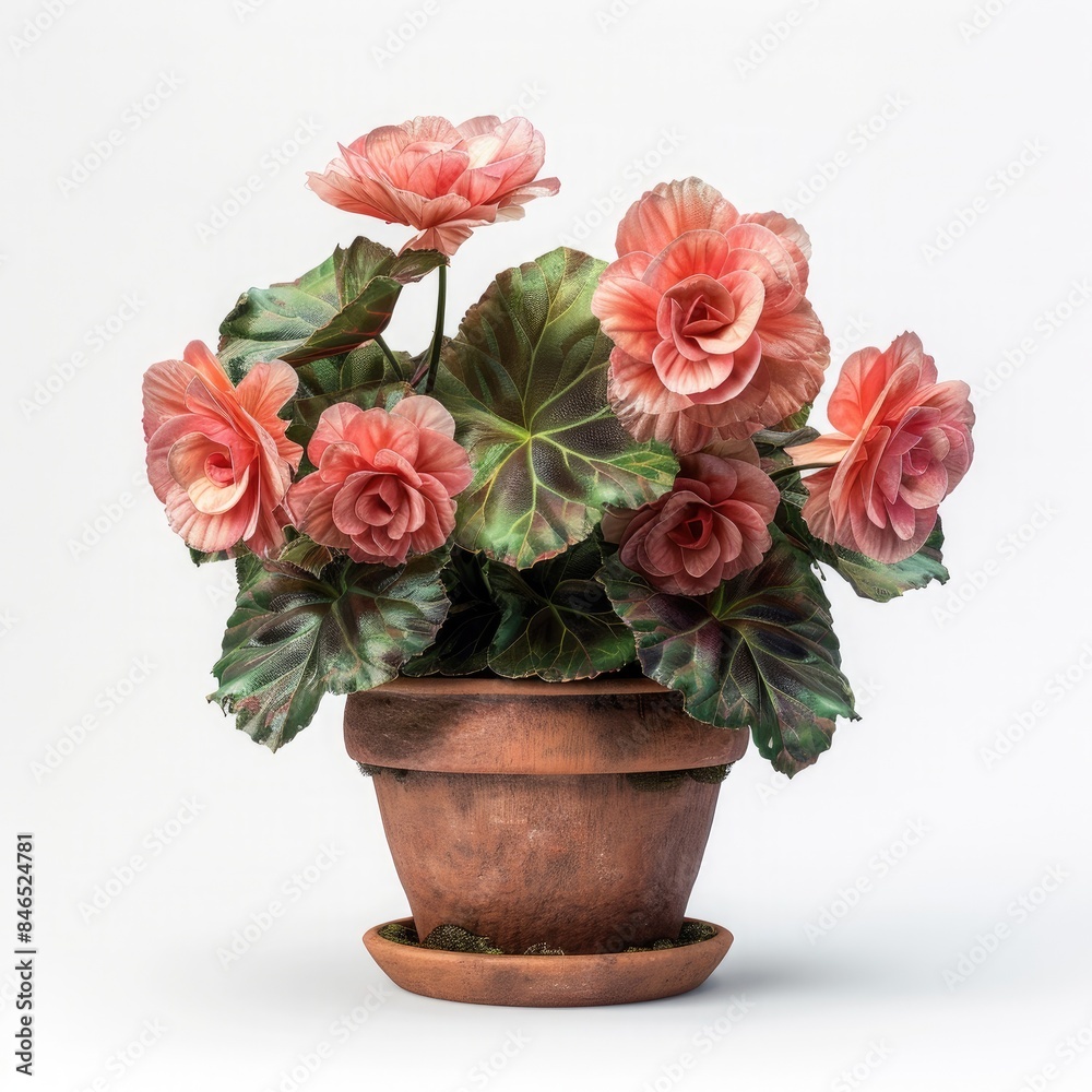 Rex Begonia (Begonia rex) with pot