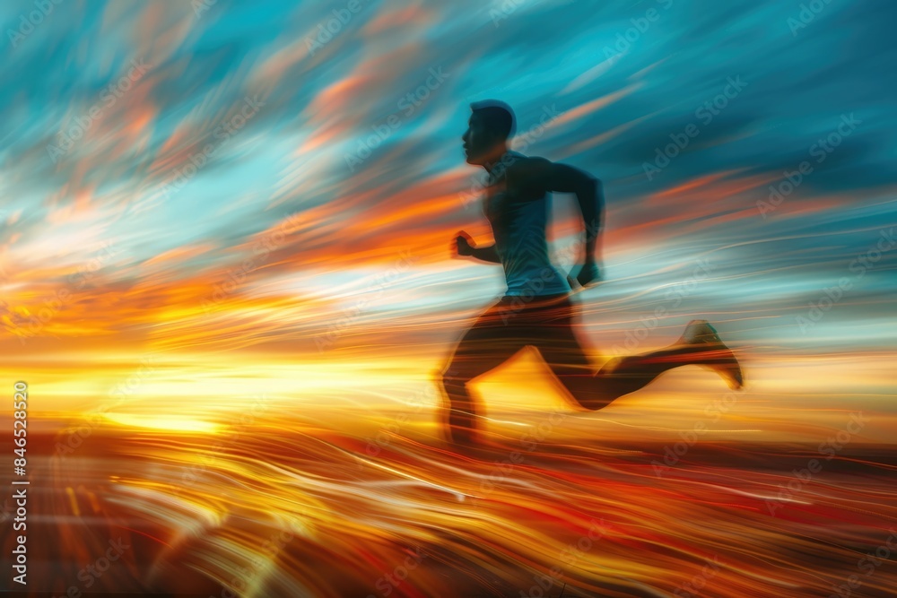 Running people, the trajectory of light Running people, the trajectory of light