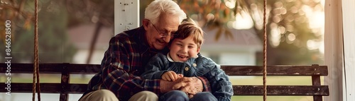 Elderly Grandparent Embraci...