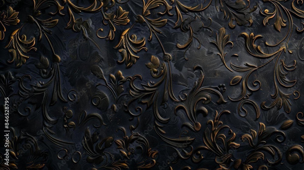 Textile Pattern with Gold, Wood, and Metal Accents