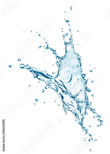 Flowing water splash isolated