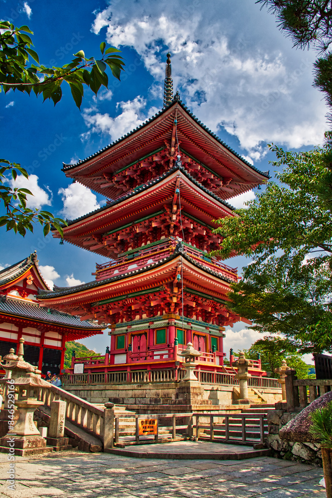 pagoda at the famous Kiyo-mizu dera temple in Japan pagoda at the famous Kiyo-mizu dera temple in Japan