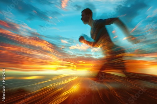 Running people, the trajectory of light © fanjianhua