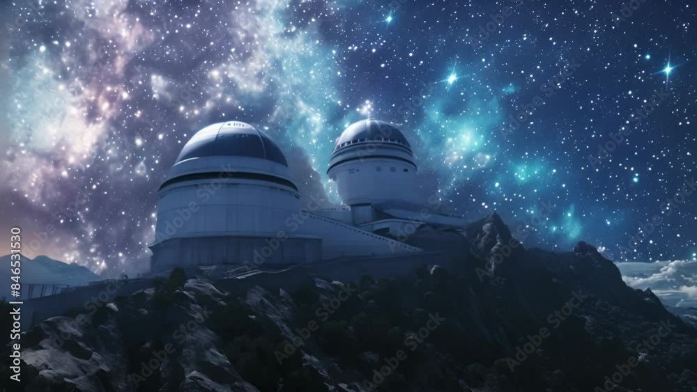 Galactic Gateway: Observatory Framed by Stellar Horizons Galactic Gateway: Observatory Framed by Stellar Horizons