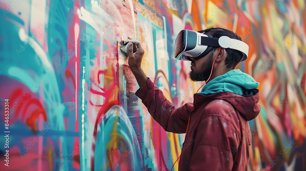 Obraz premium person with graffiti