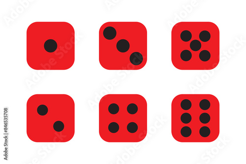 Dice game icon image vector illustration design. Casino Dice Icon Set In Flat Style Vector Illustration. Game Dice, Game Die, Pip Dice.