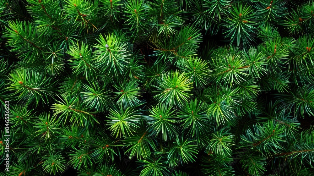 Beautiful green pine needles during the spring