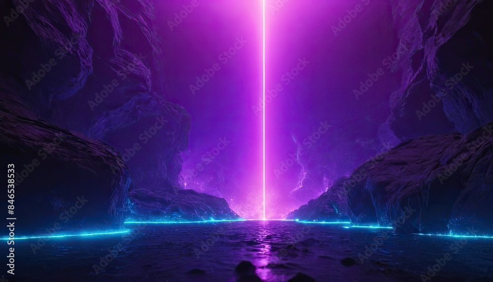 Fototapeta premium Creative glowing purple metaverse space backdrop Abstract world and innovation concept